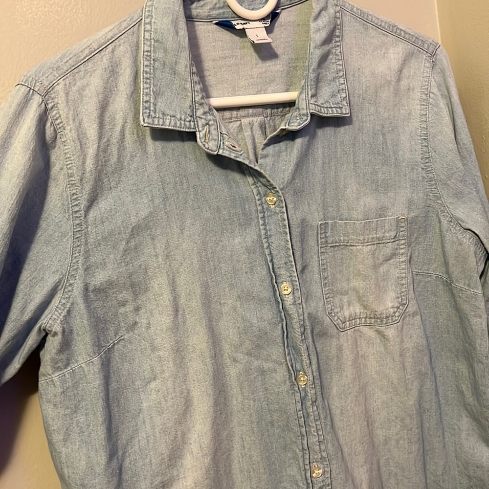 Chambray long sleeve button up
